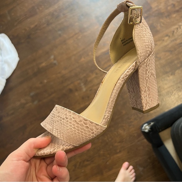 Pink Snake Heeled Sandals - Picture 4 of 4